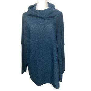 SmartWool Edgewood Poncho Cowl Deep Neck Green Knit Sweater XS